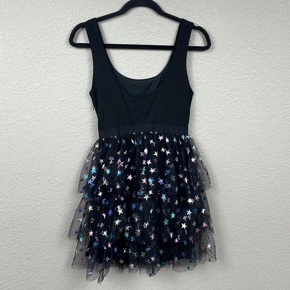 NWT Betsey Johnson Rainbow Star Metallic Tiered Tulle Mini Dress Whimsical Sz S - Picture 7 of 14